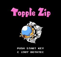 Topple Zip title screen for Famicom Disk System